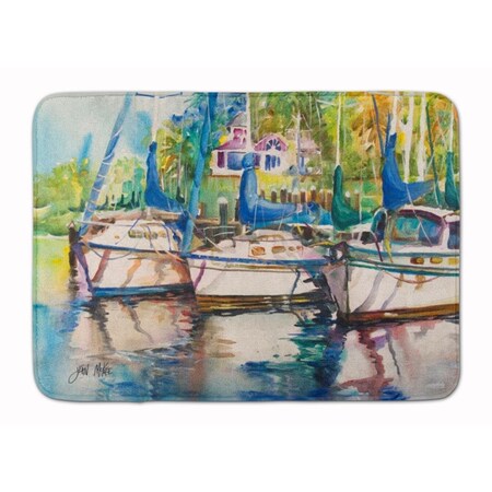 Carolines Treasures Safe Harbour Sailboats Machine Washable Memory Foam Mat JMK1071RUG
